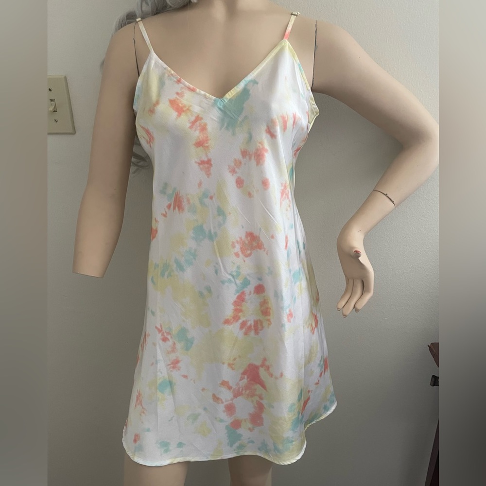 NWT French Connection Satin tie dye slip dress - Picture 4 of 6